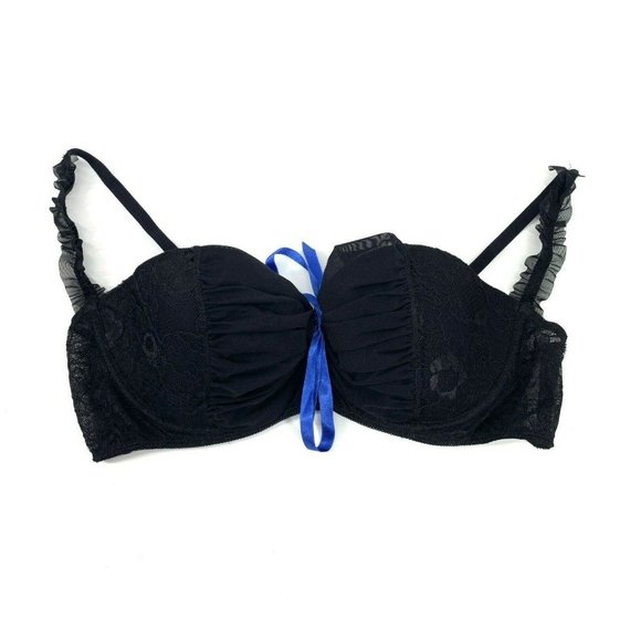 Frederick's of Hollywood Other - Frederick's Of Hollywood Bra Black Lace Floral Mesh Underwire Womens